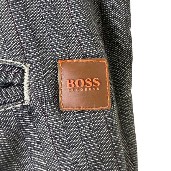 Boss Hugo Boss Relaxed Trouser Pants in Gray Stripes 100% Cotton, Size 32x34 / M - Picture 11 of 12